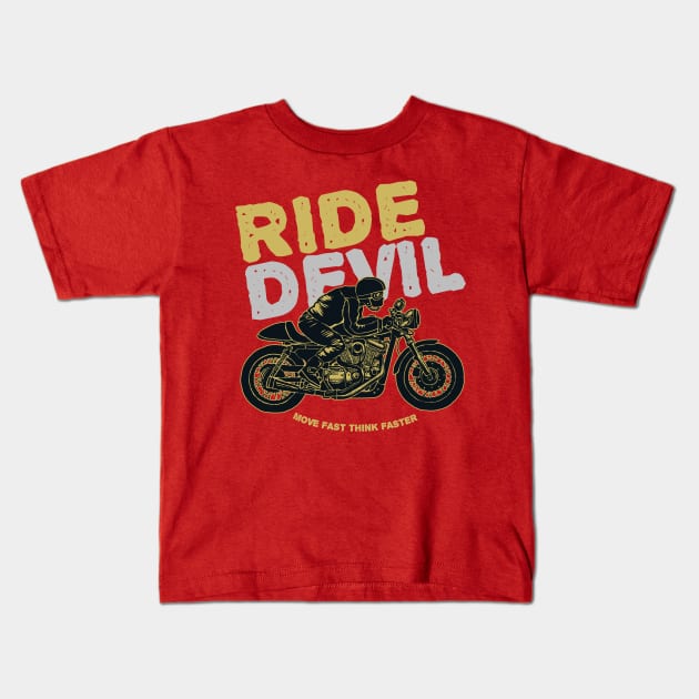 Ride Devil Kids T-Shirt by RadCoolguy